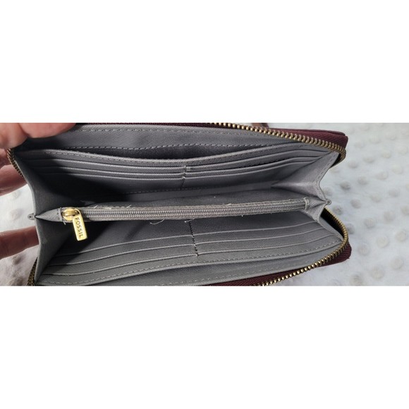 Fossil Cowhide Leather Color Block Wristlet Wallet Multi‎ Slots Coin Purse - Picture 8 of 14